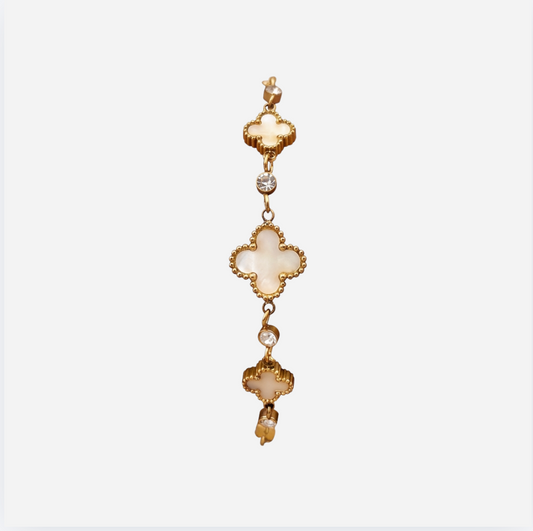 White Clover Charm Bracelet